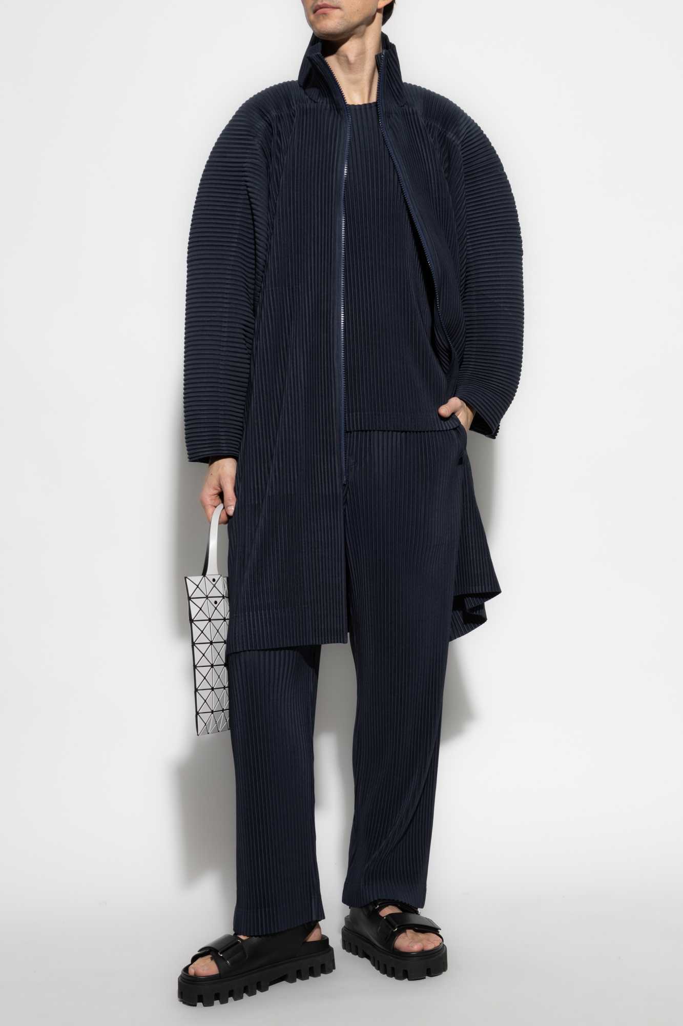 HOMME PLISSÉ ISSEY MIYAKE チェスターコート ネイビー Navy blue Pleated Coat Homme Plissé Issey Miyake - Vitkac Canada